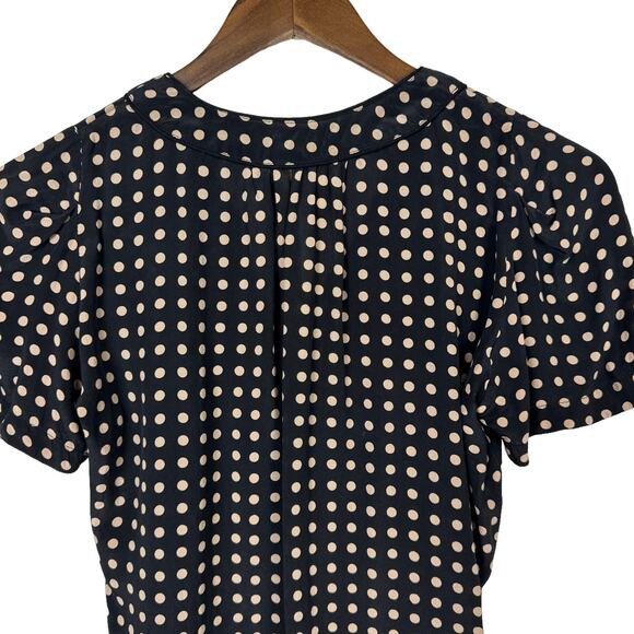 Stella Forest Anthropologie | EU 36 Black & Tank Polka Dot Silk Shift Dress - Picture 4 of 9